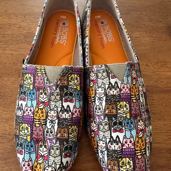 Skechers BOBS Cat Print Flats - Picture 1 of 7